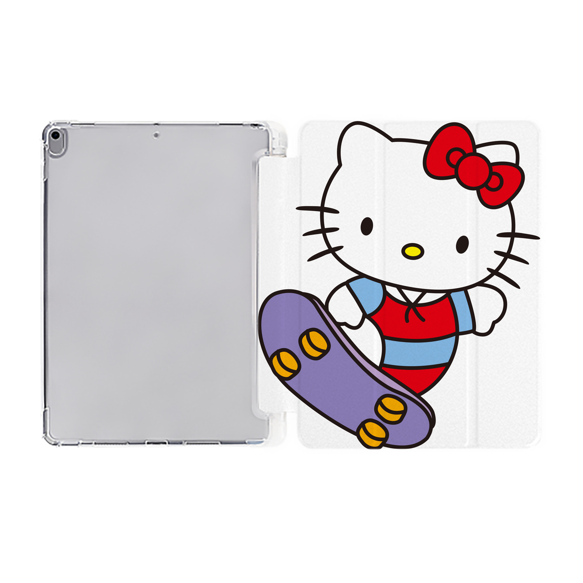 （画像用） Hello Kitty ハローキティ IPad ケース ペン収納付き 三つ折りスタンド PUレザー×シリコン 対応機種9.5/10.5/10.9インチ